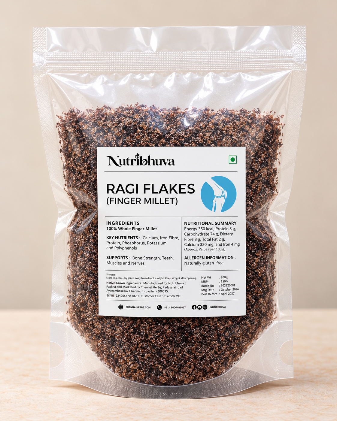 Ragi Flakes (Finger Millet) 200gm