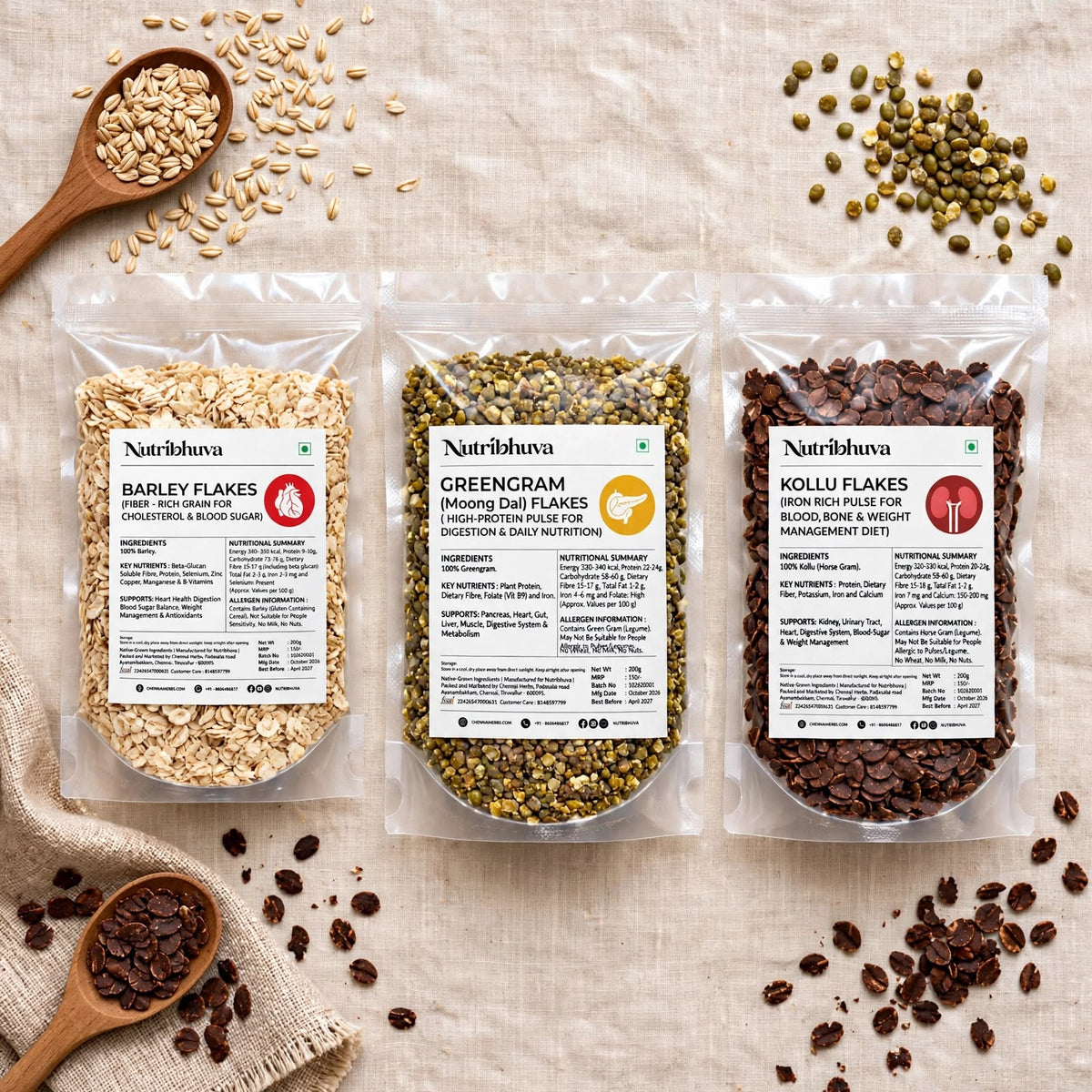 Cereals and Pulses (Set of 3) 200gm each